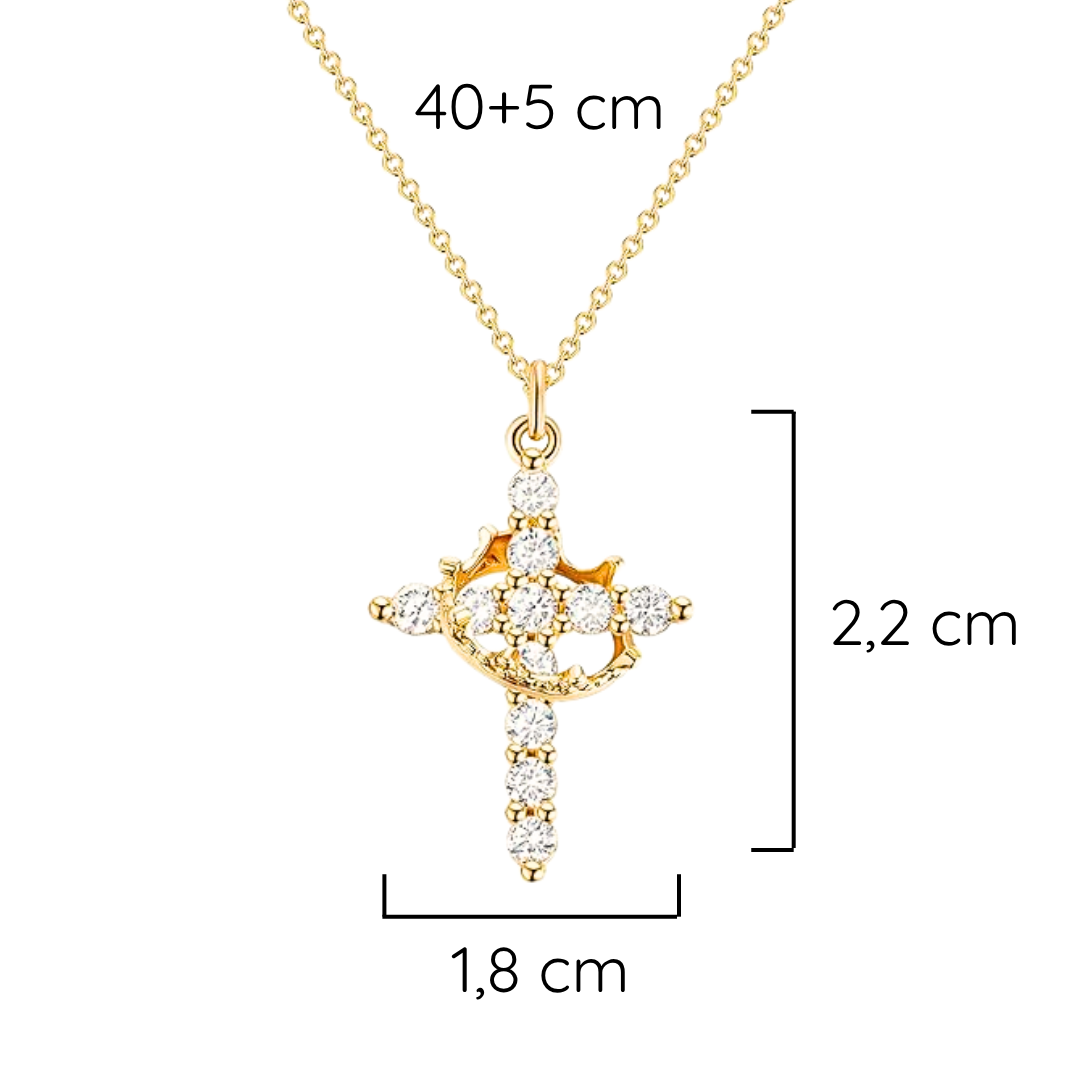 Collar de Cruz con Corona Rotativa