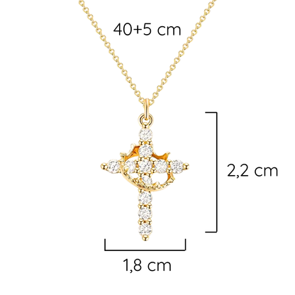 Collar de Cruz con Corona Rotativa