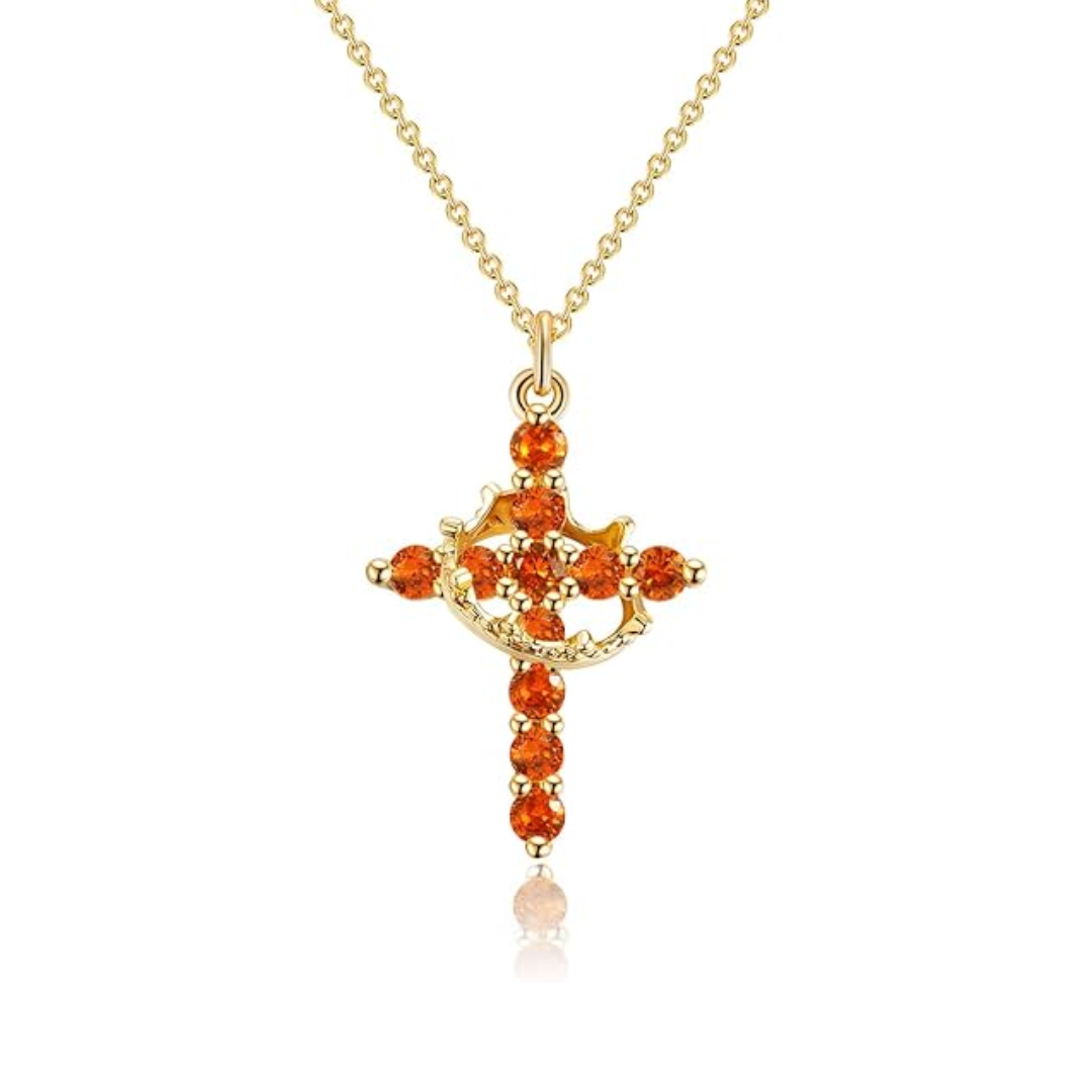 Collar de Cruz con Corona Rotativa