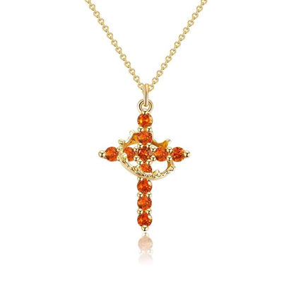 Collar de Cruz con Corona Rotativa