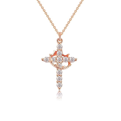 Collar de Cruz con Corona Rotativa