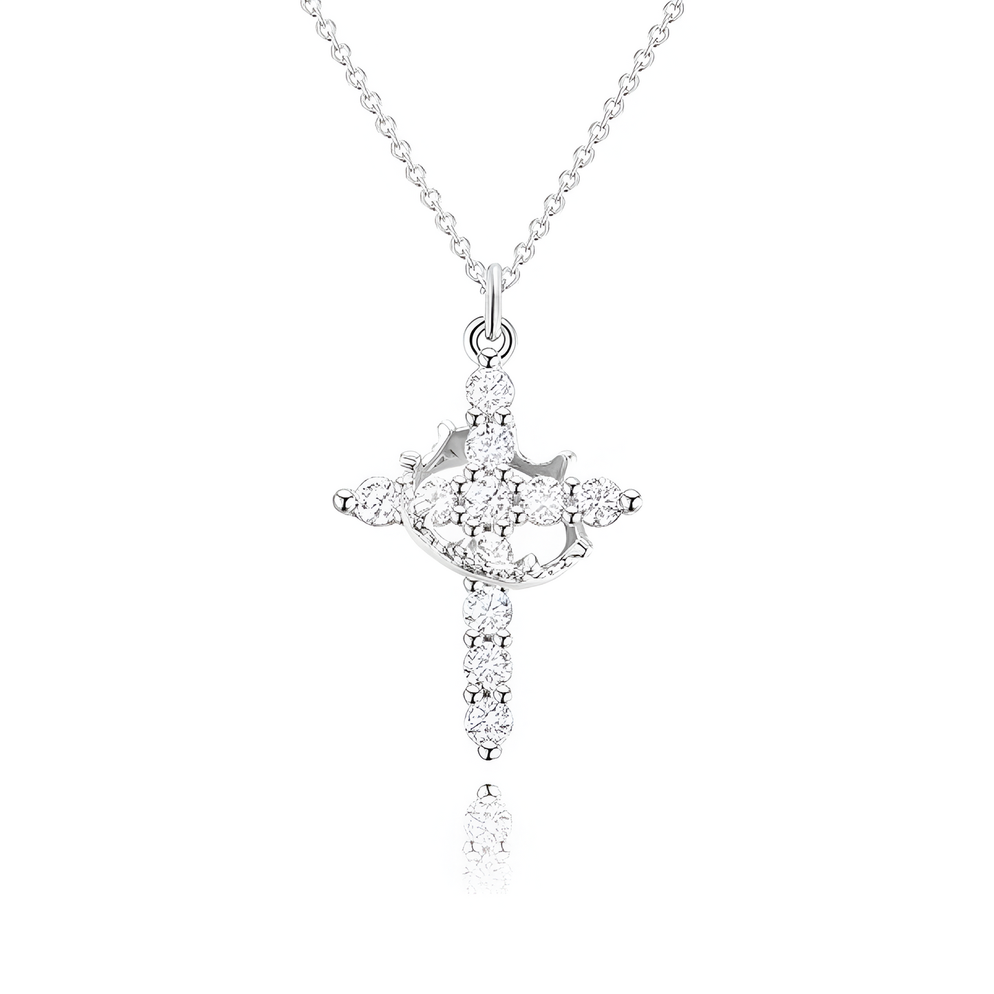 Collar de Cruz con Corona Rotativa