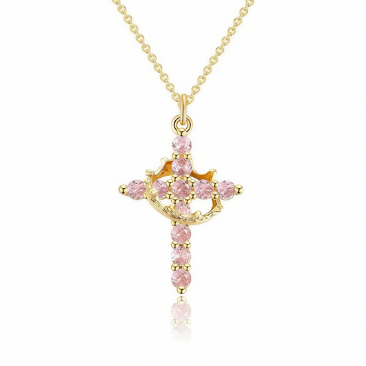 Collar de Cruz con Corona Rotativa